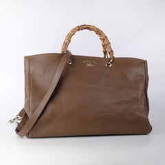 Gucci Bamboo Handle Large Tote Brown