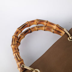 Gucci Bamboo Handle Large Tote Brown