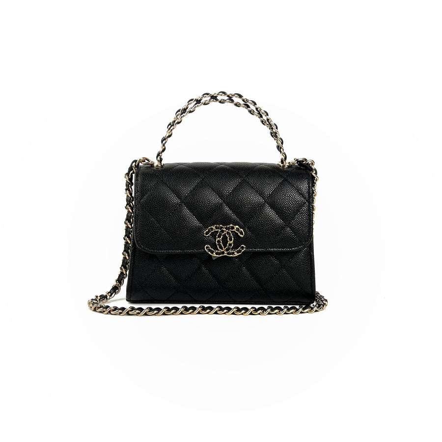 CHANEL Orange & Black Small Gabrielle Bag — MOSS Designer Consignment
