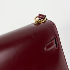 Hermes Vintage Mini Kelly 20 Rouge R Circle Stamp