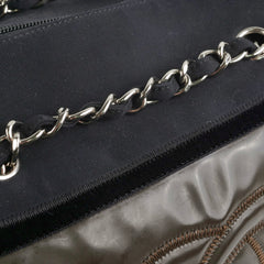 Chanel CC Logo Black Khaki Tote Bag
