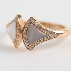 Bvlgari Divina Mother of Pearl Pink Gold Size 54 Ring