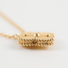 Van Cleef and Arpels Vintage Alhambra Guilloche Yellow Gold Necklace