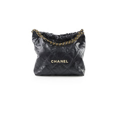 Chanel Small 22 Bag Black Microchip