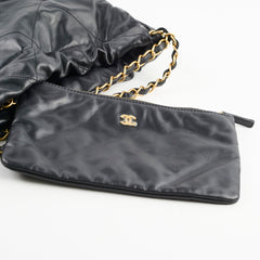 Chanel Small 22 Bag Black Microchip