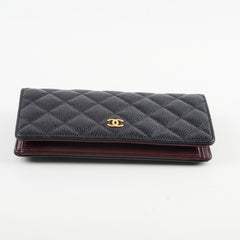 Chanel Black Long Caviar Wallet- Series 21