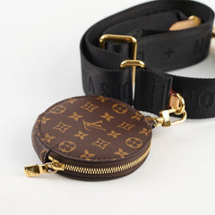 Louis Vuitton Canvas Strap With Coin Purse Monogram Black