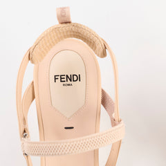 Fendi Colibri Jacquard Slingback Size 40 Beige