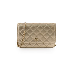 Chanel Metallic Wallet On Chain Gold