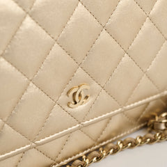 Chanel Metallic Wallet On Chain Gold