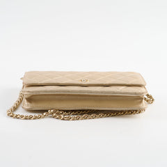 Chanel Metallic Wallet On Chain Gold