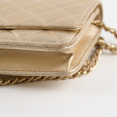 Chanel Metallic Wallet On Chain Gold