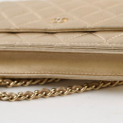 Chanel Metallic Wallet On Chain Gold