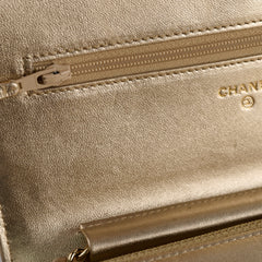 Chanel Metallic Wallet On Chain Gold