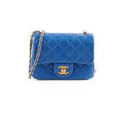 Chanel Crush Mini Square Bag Blue Lambskin