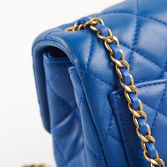 Chanel Crush Mini Square Bag Blue Lambskin