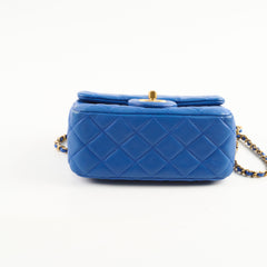 Chanel Crush Mini Square Bag Blue Lambskin