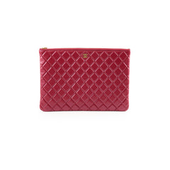 Chanel O-case Clutch Red Lambskin