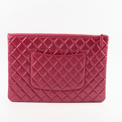 Chanel O-case Clutch Red Lambskin