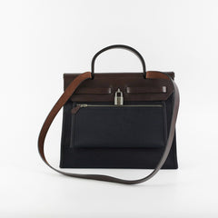 Hermes Herbag 31 Black/Ebene R Square Stamp