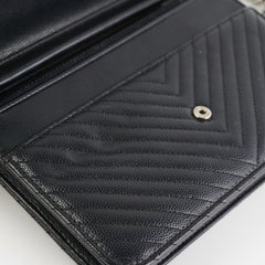 Chanel Caviar Wallet on Chain WOC Chervon Bag Black
