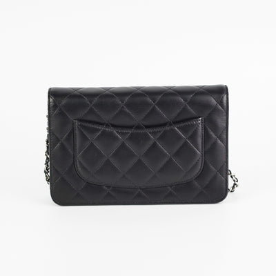 Saint Laurent Uptown Croc-effect Wallet on Chain WOC Black - THE PURSE  AFFAIR