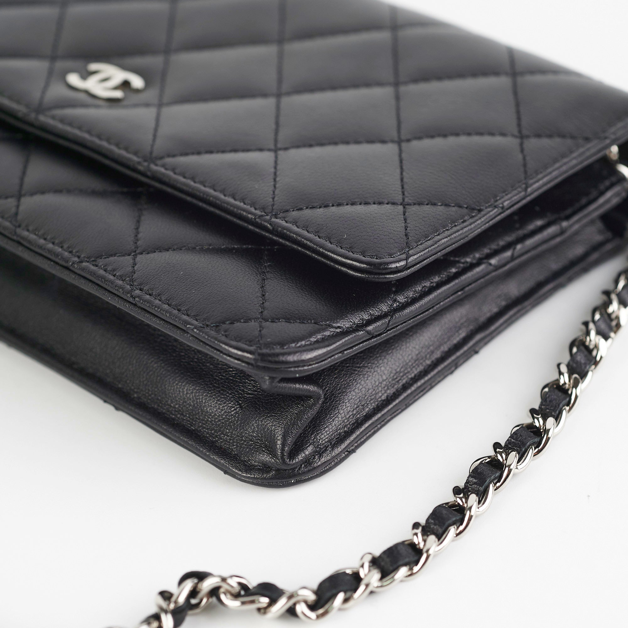 Saint Laurent Uptown Croc-effect Wallet on Chain WOC Black - THE PURSE  AFFAIR