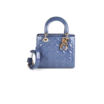 DIOR Medium Navy Blue Lady Dior - The Purse Ladies