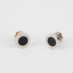 Bvlgari White Gold Onyx Stud Earrings