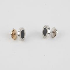 Bvlgari White Gold Onyx Stud Earrings