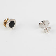 Bvlgari White Gold Onyx Stud Earrings