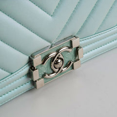 Chanel Medium Boy Bag Iridescent Celeste Blue