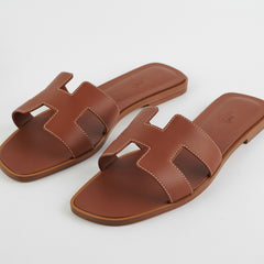 Hermes Oran Gold Size 38.5 Sandals