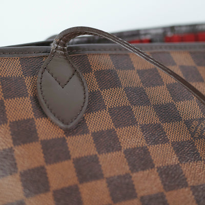 Louis Vuitton Neverfull MM Damier Ebene Rose Ballerine Interior - THE PURSE  AFFAIR