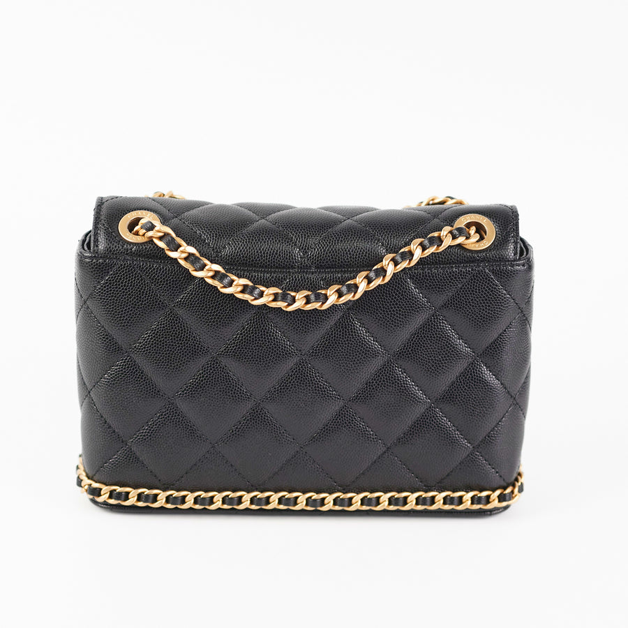 CHANEL novelty limited edition 3WAY chain shoulder bag pouch Black 14 x21  x5cm