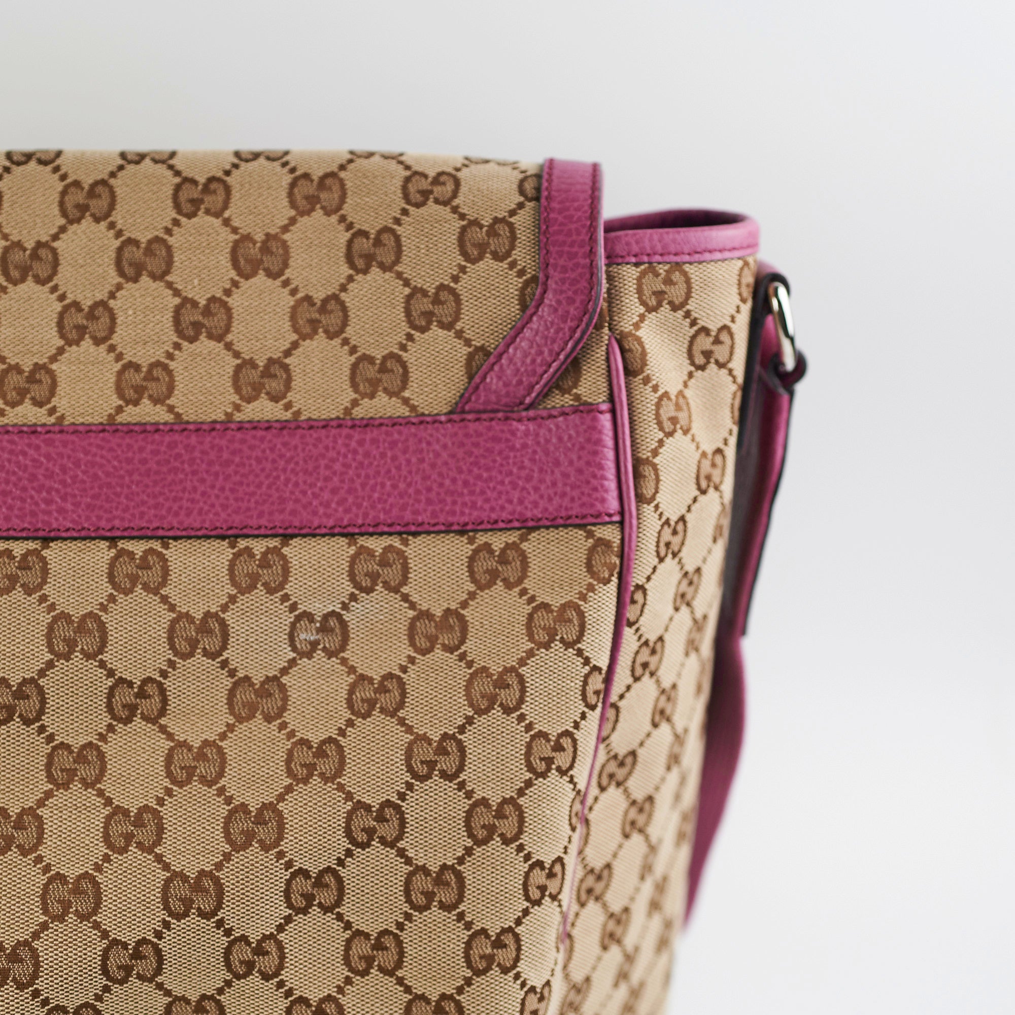 Gucci Baby Bag with Changemat Monogram Pink - THE PURSE AFFAIR