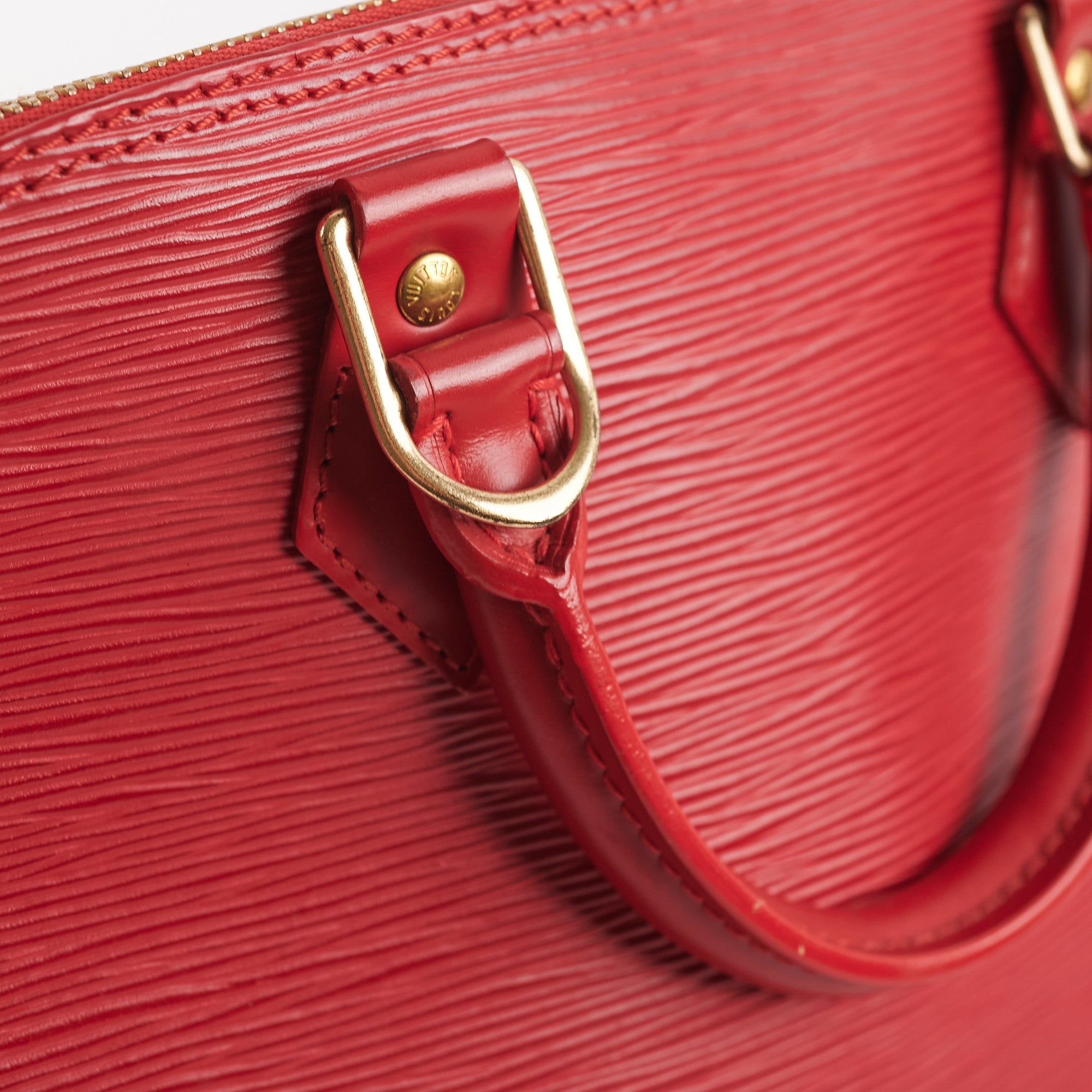 Auth Louis Vuitton Epi Alma PM 2 Way Shoulder Hand Bag Red 8E260100m"