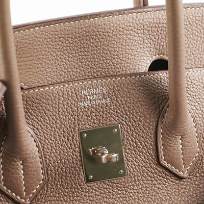 Hermes Birkin 35 Etoupe Togo Stamp Q Square (2013) - THE PURSE AFFAIR