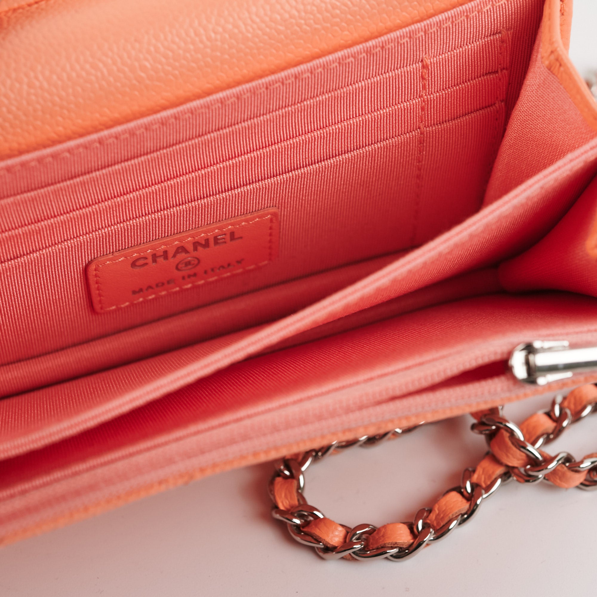 Chanel Classic Caviar Mini Pouch Coral - THE PURSE AFFAIR