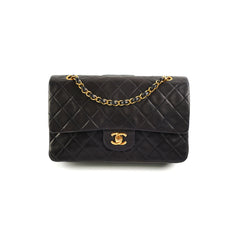 Chanel Vintage Classic Medium/Large 24K Gold Black