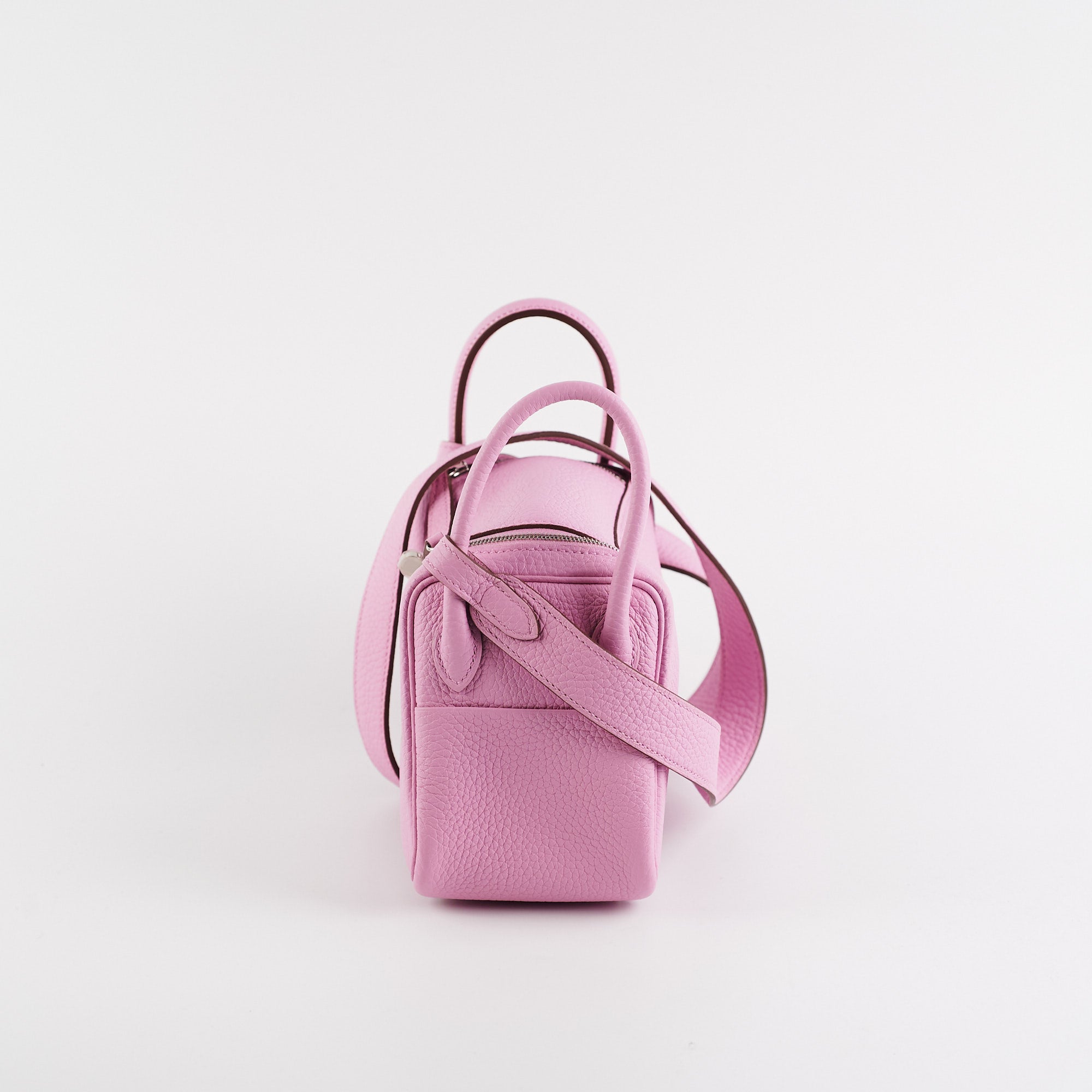 Hermes Mini Lindy Mauve Sylvestre Clemence Palladium Hardware