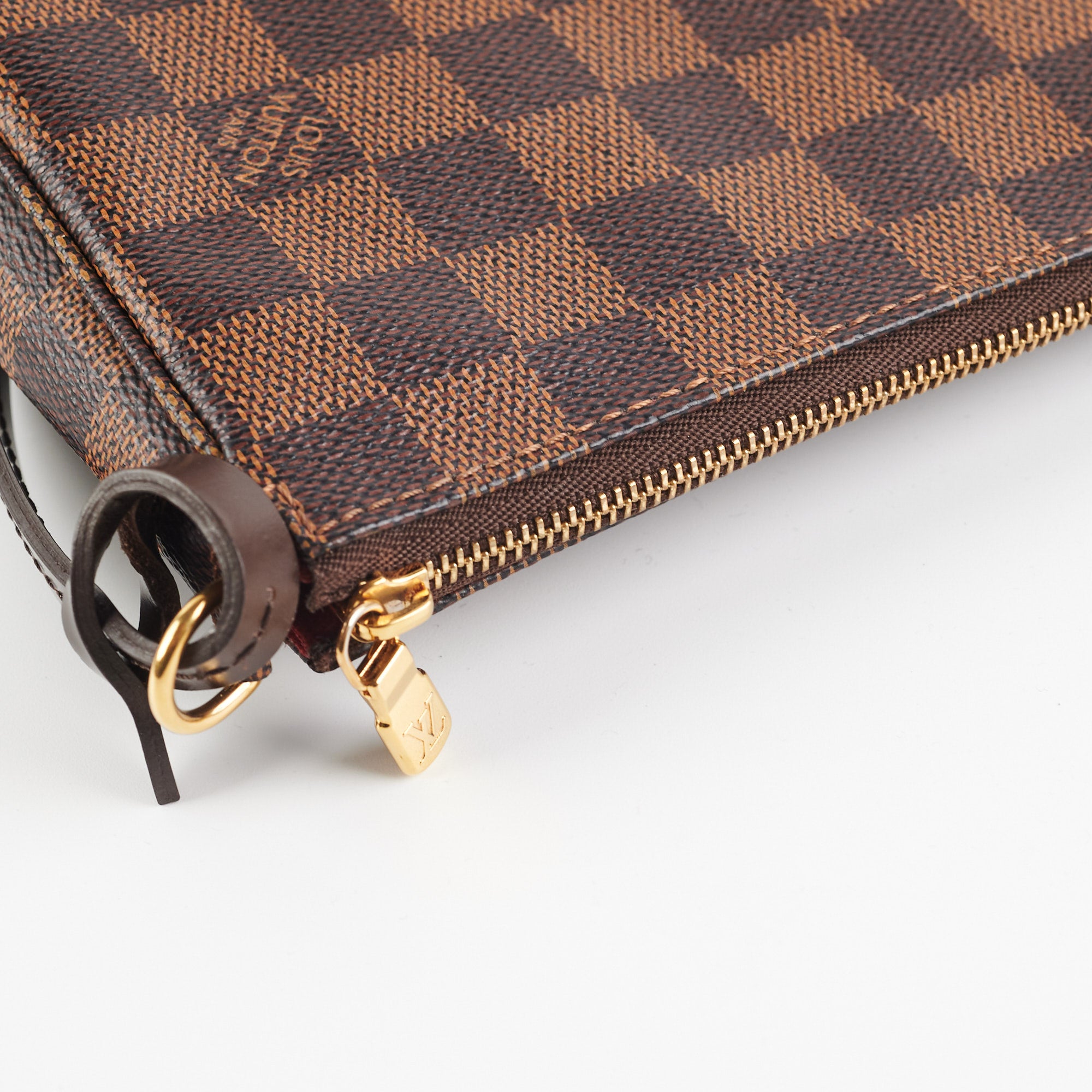 Pochette accessoire leather clutch bag Louis Vuitton Brown in