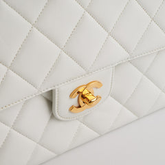 Chanel Quilted Vintage Flap White 24K Gold