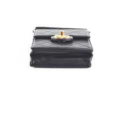 Chanel Quilted Vertical Pearls Clutch Black