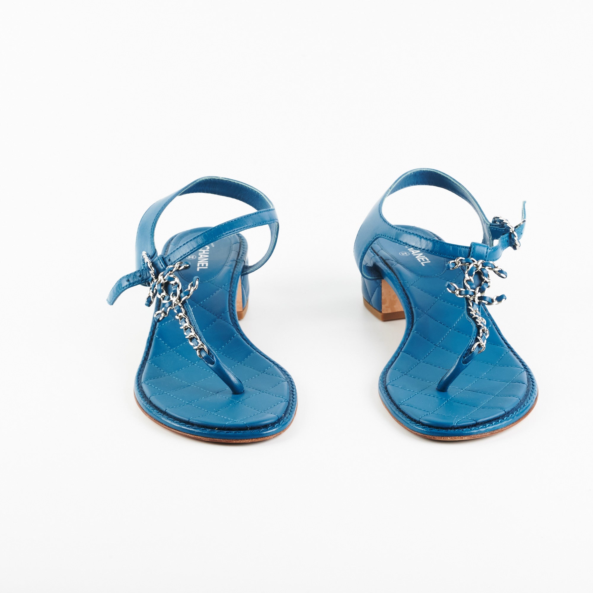 Chanel on sale blue sandals