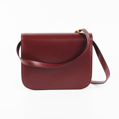 Celine Trio Large Crossbody Bag Burgundy - THE PURSE AFFAIR