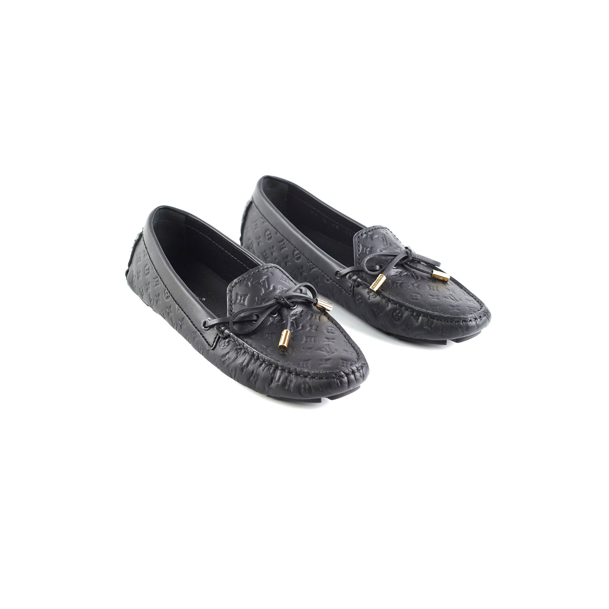 Louis Vuitton Black Electric Epi Leather Gloria Loafers Size 8.5
