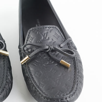 Louis Vuitton Navy Blue Leather Gloria Bow Slip On Loafers Size 39 Louis  Vuitton