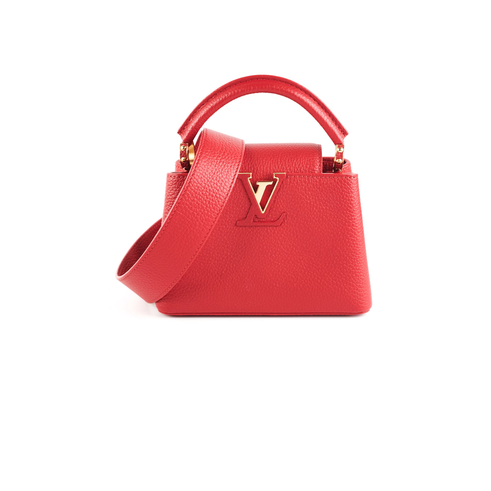 Louis Vuitton Capucines Python Leather MM Red - THE PURSE AFFAIR