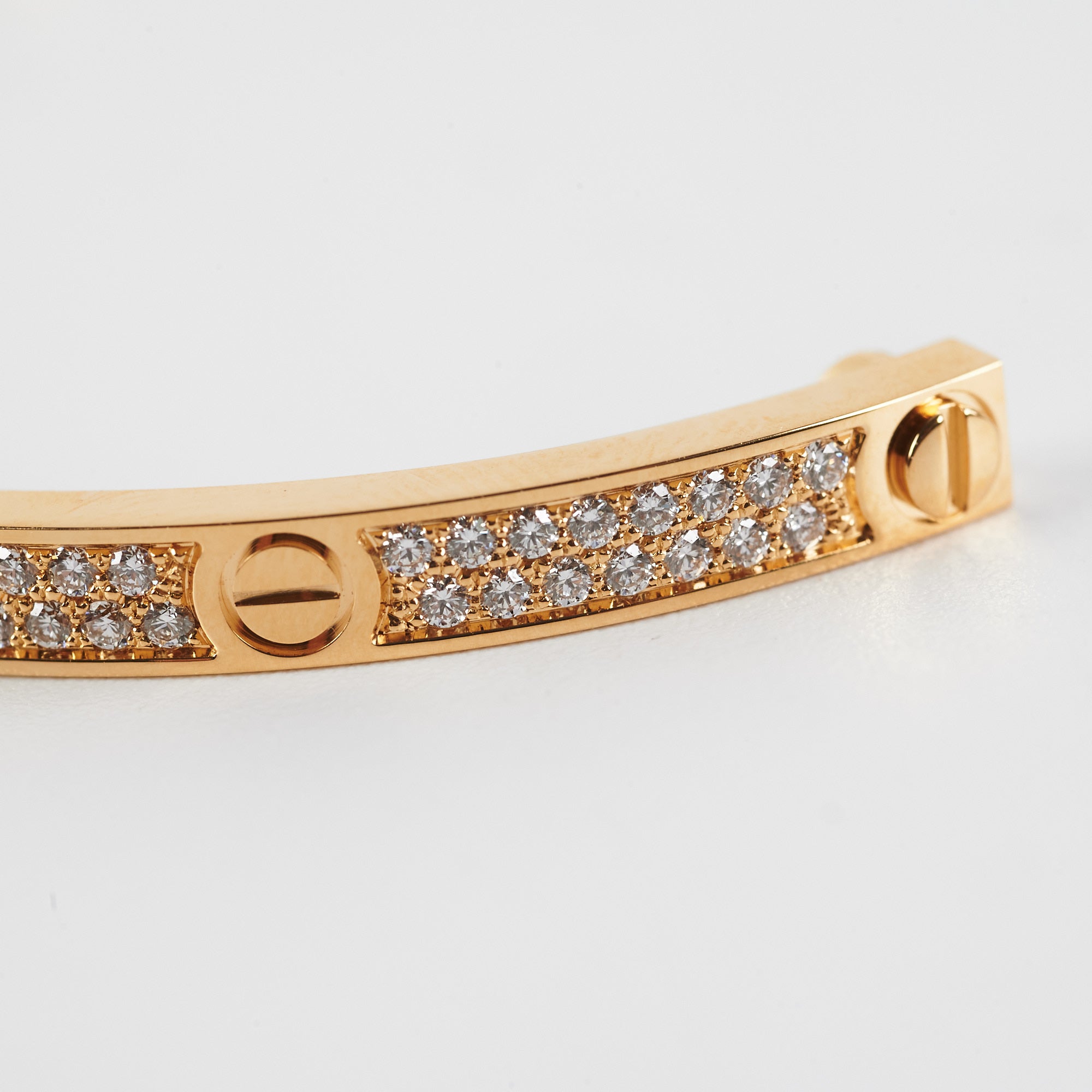 Cartier Love Bracelet Rose Gold With 10 Diamonds Size 17